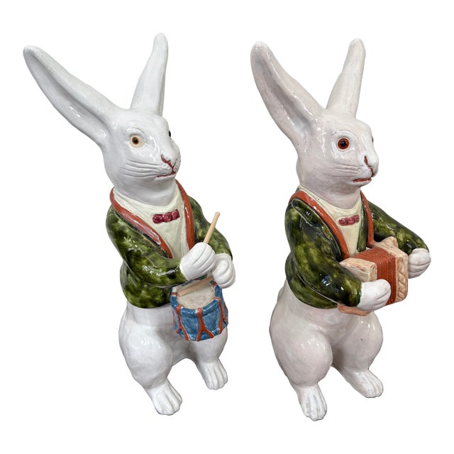 Mid 20th Century Ceramic Bunnies - A Pair For Sale