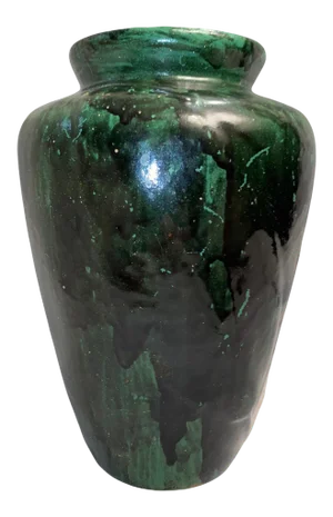 1920s Zanesville Tobacco Leaf Multi-Toned Green Glaze #102 Vase