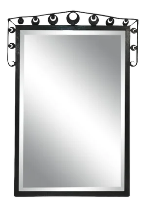 Outstanding Iron Wall Mirror in the Manner of Oscar Bach