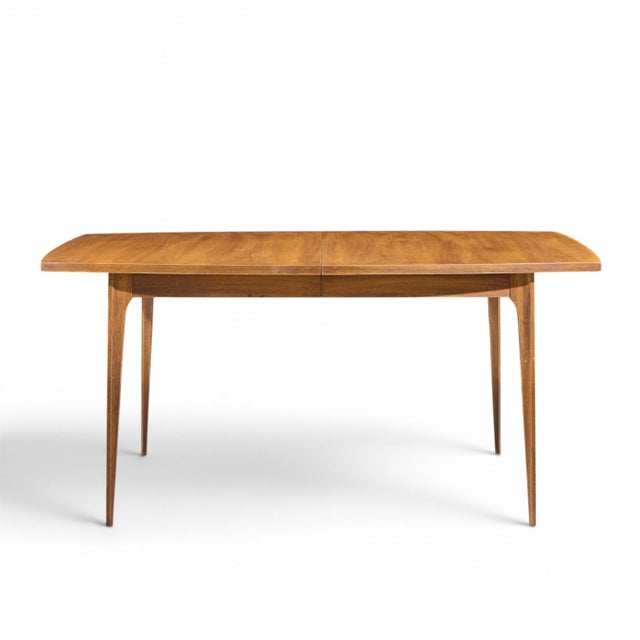Wood Broyhill Brasilia Mid Century Dining Table With 3 Leaves For Sale - Image 7 of 16
