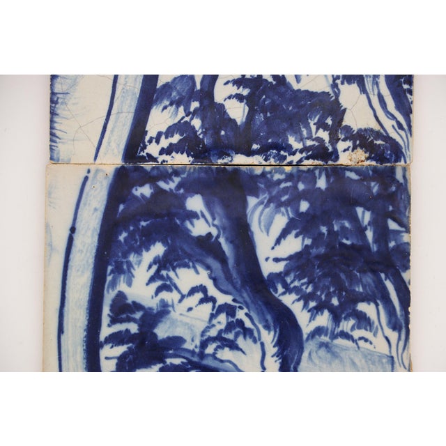 19th Century Set of Two Tiles Depicting Branches of Trees, Portuguese Baroque For Sale - Image 4 of 13