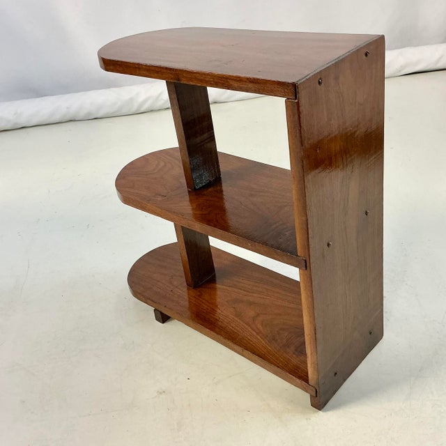 1940s Vintage Art Deco Americana Folk Art Three Tier Side Table For Sale - Image 12 of 14