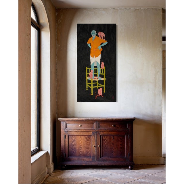 Black Puneet by Steve Moors 30"x60" Ready to Hang For Sale - Image 8 of 8