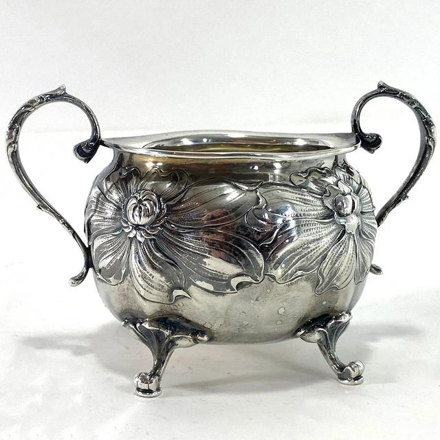 GORHAM。DOLLAR STEAMSHIP LINES。 食器、ボウル。骨董 1903-4 Three-Piece American Gorham Art Nouveau Sterling