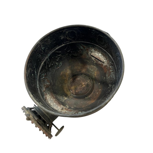 Late 19th Century Late 19th-Early 20th C. Victorian Double Arm "The Angle Lamp Co. Ny" Ceiling Fixture Patinated & Copper Finished Surface For Sale - Image 5 of 12