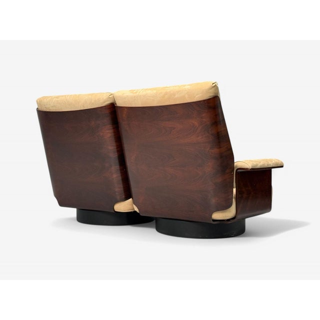 Wood Bernard Brunier, French Mid-Century, Rosewood, Suede, Rare Sofa Set, 1960s For Sale - Image 7 of 9