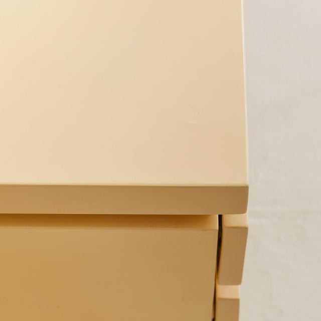 French Ivory + Brass Bedside Table by Jean Claude Mahey, 1970s - 2 Available For Sale - Image 10 of 11