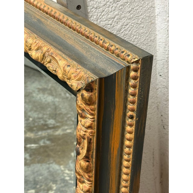 Custom Design Horizontal Carved Frame Wall Mirror For Sale - Image 9 of 12