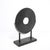 Stone Mid-Century Modernist Bi-Disc Sculpture in Black Sandstone by Holly Hunt For Sale - Image 7 of 13