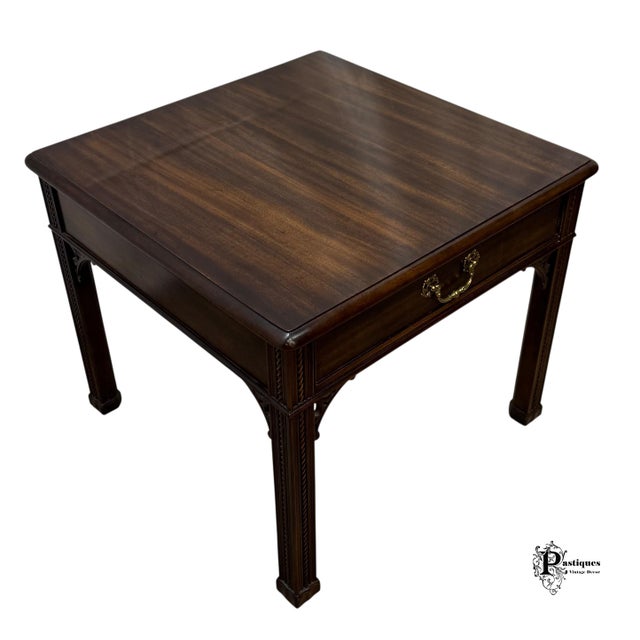 Vintage Henredon Chippendale Style Mahogany Side Table For Sale In Greensboro - Image 6 of 12