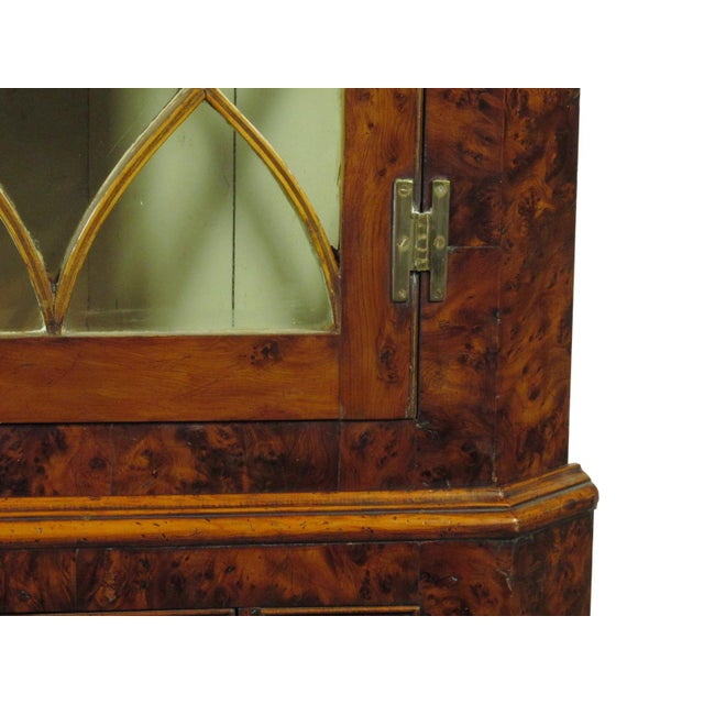 Brown 19th-C. English Burlwood Corner Cabinet For Sale - Image 8 of 8
