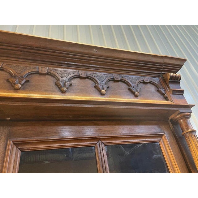 Renaissance Style Walnut Showcase For Sale - Image 6 of 9