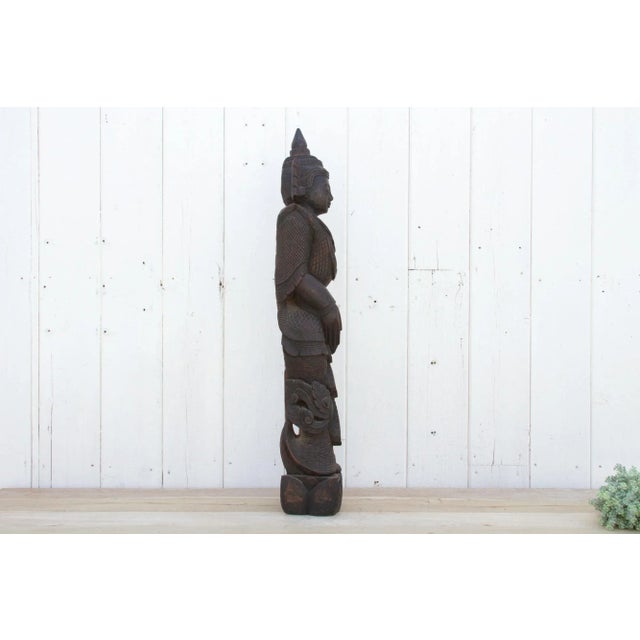 Set of Two, Stunning Bali Carved Statues For Sale - Image 10 of 13