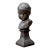 Vintage Cast Bronze Bust of Baby For Sale
