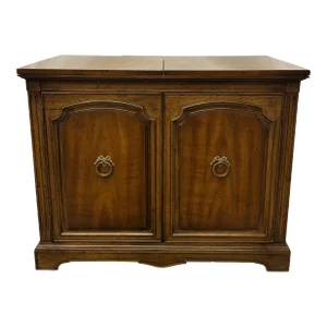 Vintage Henredon Folio Six Regency Style Walnut Flip Top Server / Storage Cabinet