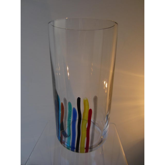 Large Murano Glass Vase with Air Bubbles, 1980s For Sale - Image 6 of 9