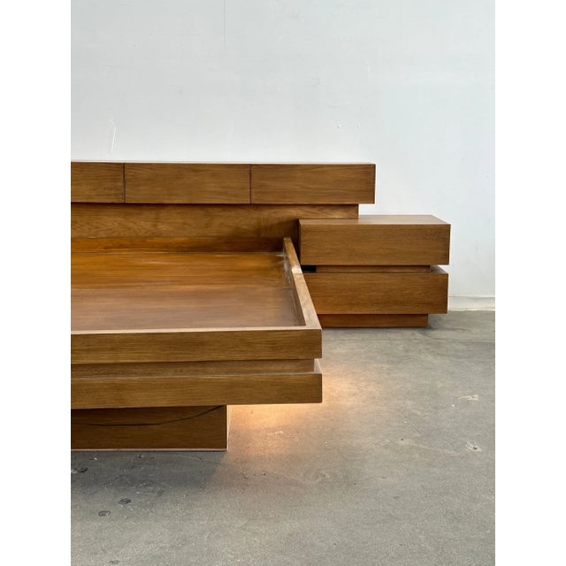 1990s Post Modern White Oak Platform Bed For Sale - Image 10 of 15