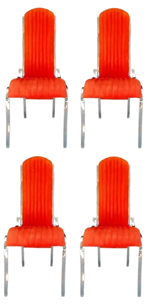 Chromed Steel Dining Chairs, 1970s, Set of 4