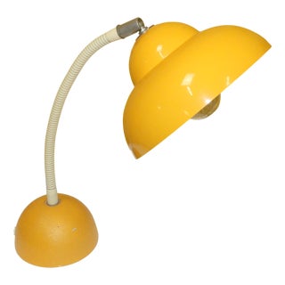 Gooseneck Table Lamp in Yellow from Temde Leuchten, 1970s For Sale
