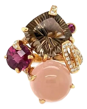 Bellarri Diamond & Gems 18k Rose Gold Cocktail Ring, Size 7