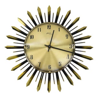 Mid-Century Modern Sunburst Wall Clock from Condor, 1950s For Sale