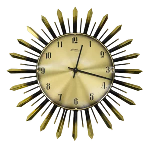 Mid-Century Modern Sunburst Wall Clock from Condor, 1950s