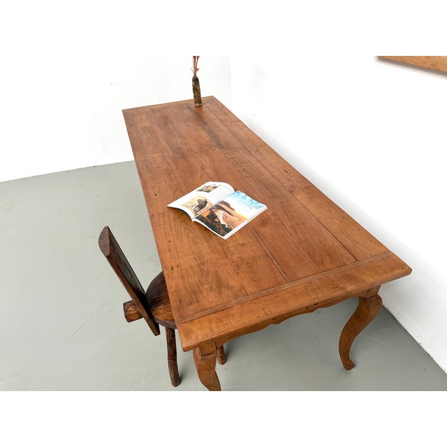 Large Cherrywood Farmhouse Table, 1900s For Sale - Image 6 of 18