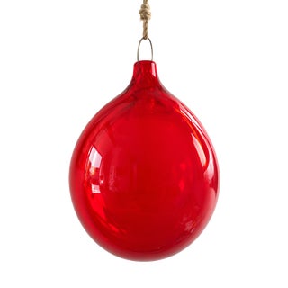 Large Vintage Red Blown Murano Glass Hanging Sphere by Nason Moretti, 2011 For Sale