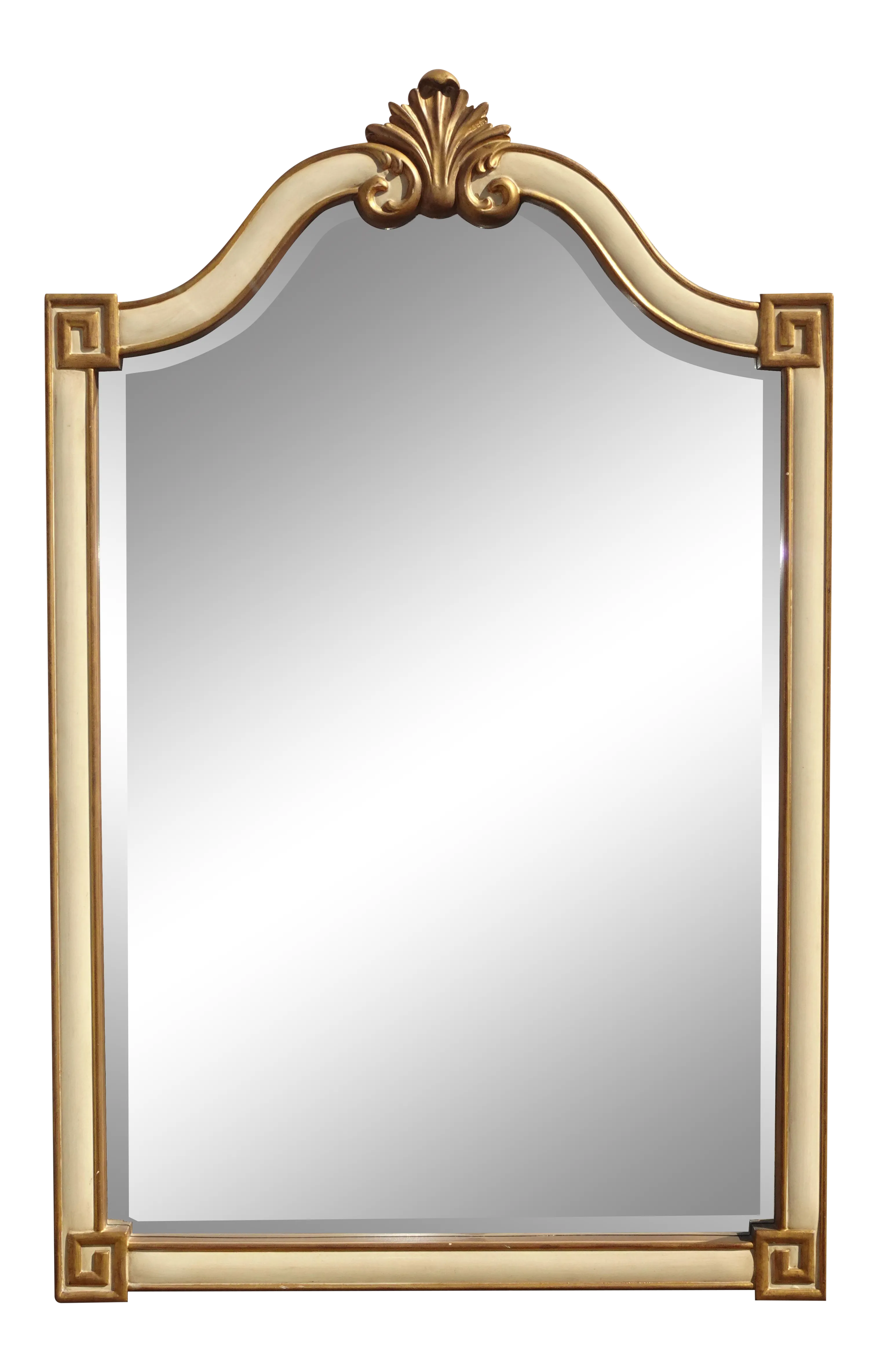 Vintage Large 52"x32" French Provincial Country Off White & Gold Wall Mantle Mirror # 2 - image 0