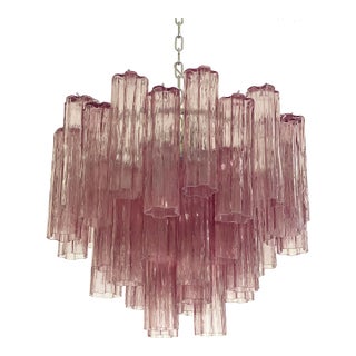 Violet-Ametista “Tronchi” Murano Glass Chandelier For Sale