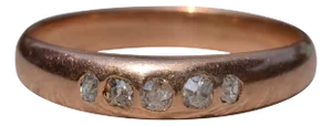The Lake Las Vegas: Antique Rose Gold Wedding Band with Old Mine Cut Diamonds