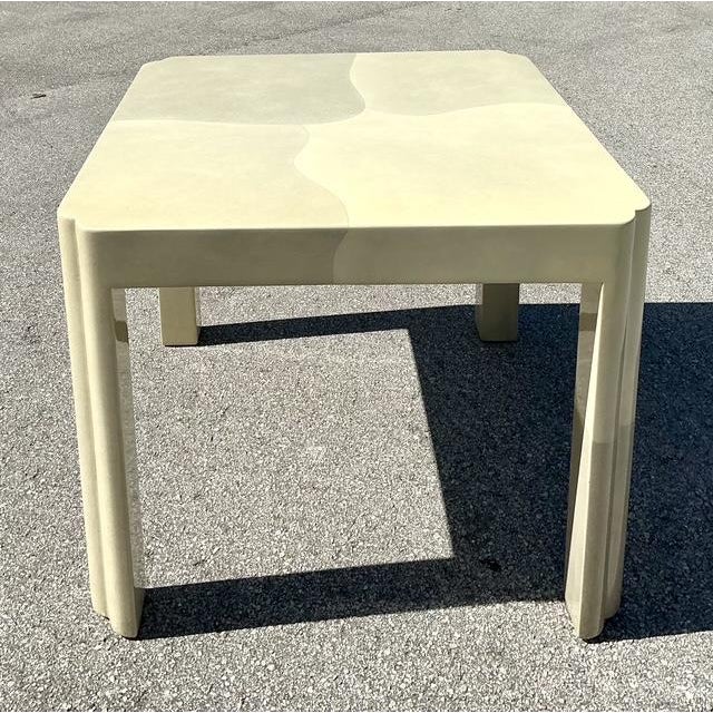 Wood Vintage 80s Parchment Paper Game Table For Sale - Image 7 of 12