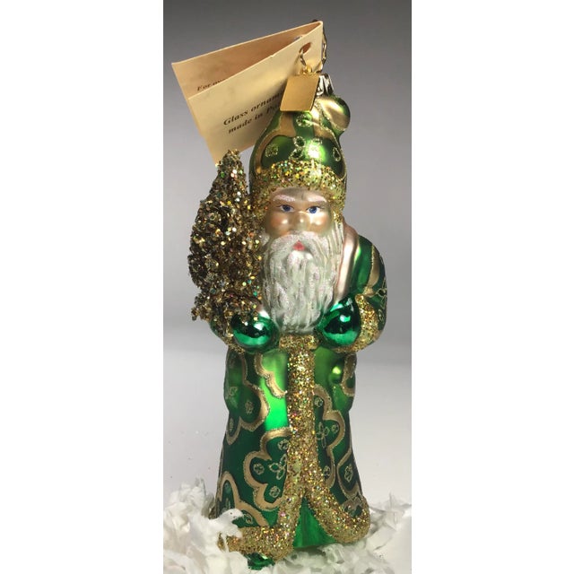 2000’s Mouth Blown Glass Santa Ornament “Royal Splendor Santa” by Ino Schaller For Sale - Image 12 of 13