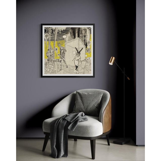 Good Night Hotel (Right Panel) by Steve Moors, 31"x31" Framed For Sale - Image 4 of 13