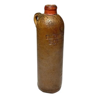 Antique Hulstkamp Rotterdam Gin Jug: 19th C. Salt Glazed Stoneware Bottle For Sale