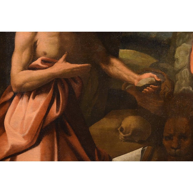 Workshop of Alessandro Bonvicino / Il Moretto, Saint Jerome, 1550, Oil on Canvas For Sale - Image 7 of 16