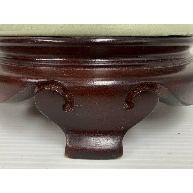 VIntage Chinese Ginger Jar Celadon Ceramic Table Lamp For Sale - Image 11 of 12