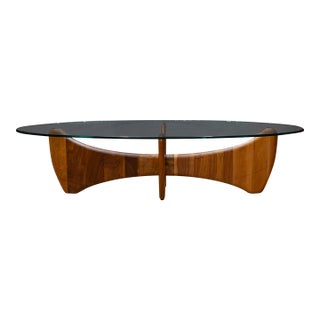 Sanders Oval Walnut Coffee Table For Sale