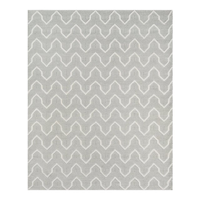 Erin Gates by Momeni Langdon Prince Grey Hand Woven Wool Area Rug - 5′ × 8′ For Sale
