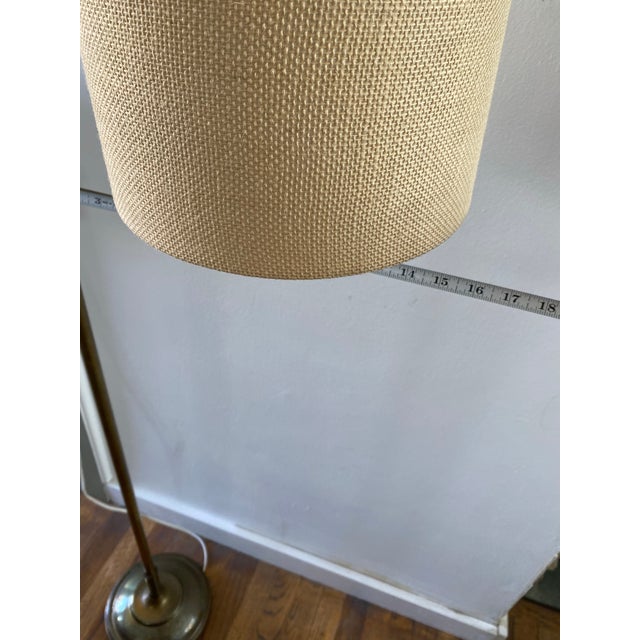 Vintage Brass Swing-Arm Library/Reading Floor Lamp For Sale - Image 10 of 11