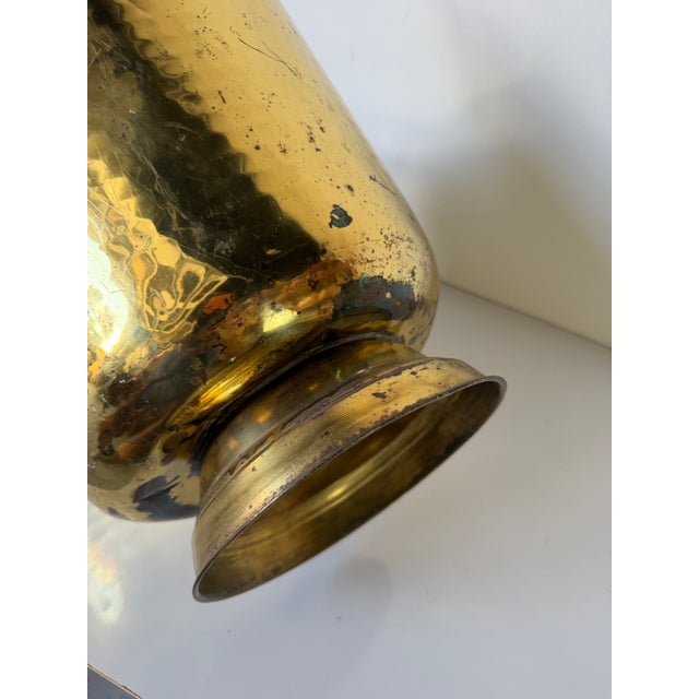 Vintage Hammered Brass Coal Scuttle Fireplace Bucket For Sale - Image 13 of 13
