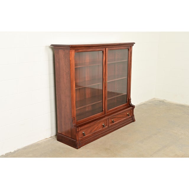 Herter Brothers Herter Brothers Style Antique Eastlake Victorian Carved Mahogany Bookcase Cabinet, Circa 1880s For Sale - Image 4 of 14