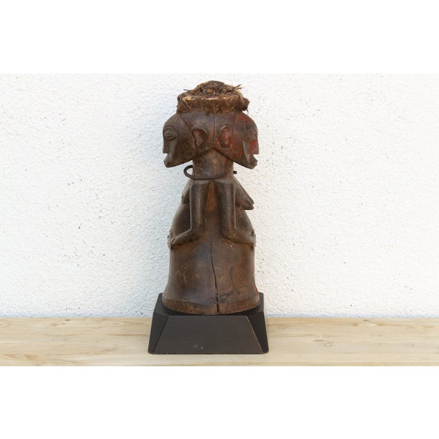 1980s Early 20th Century Janus Two Faced Carved Figure For Sale - Image 5 of 11
