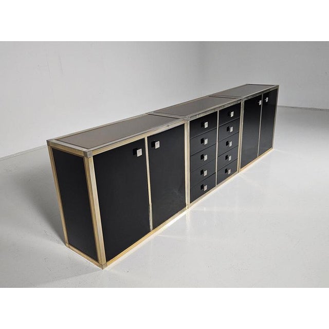 Black Lacquered Sideboard by Renato Zevi, 1970 For Sale - Image 4 of 14