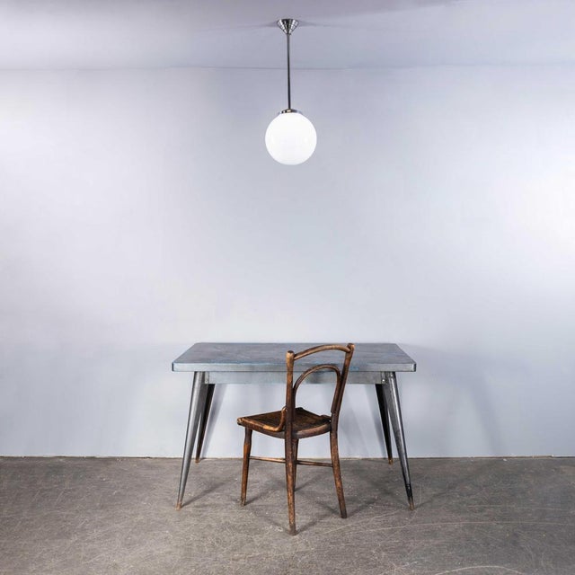 French Tabac Opal Glass Pendant Lamp, 1950s For Sale - Image 10 of 11