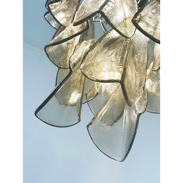 2020s Contemporary Smoked-Fumè “Rondini” Murano Glass Cascade Chandelier For Sale - Image 5 of 9