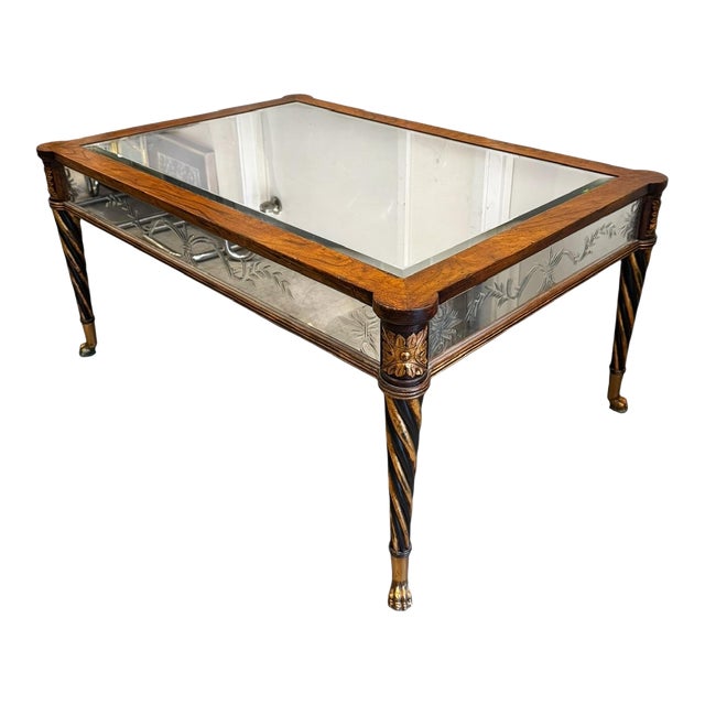 Mirrored Coffee Table With Feet For Sale