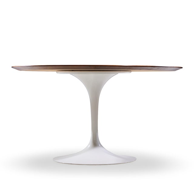 Knoll Eero Saarinen for Knoll Mid Century 54 Inch Walnut Tulip Dining Table For Sale - Image 4 of 6