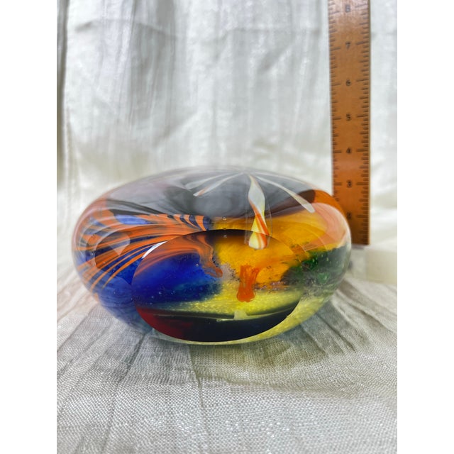 Monumental Murano Style Sommerso Art Glass Vase W/ Floral Core For Sale - Image 4 of 12