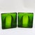 This pair of green wedge bookends with arch cutouts is a striking example of mid-century modern glass design, attributed...